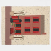 Brownstone met gebotte bomen fleece deken (Voorkant (Horizontaal))