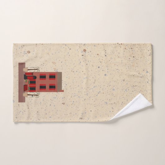 Brownstone met gebotte handdoekjes bad handdoek (Handdoek)