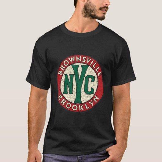 Brownsville Brooklyn Road Sign Verontwaardigd T-shirt (Voorkant)