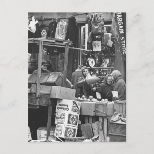 Brownsville market, Brooklyn: 1962 Briefkaart (Voorkant)