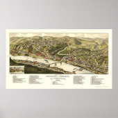 Brownsville, PA Panoramic Map - 1883 Poster (Voorkant)