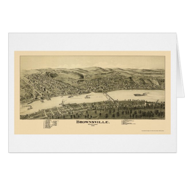 Brownsville, PA Panoramic Map - 1902 (Voorkant Horizontaal)
