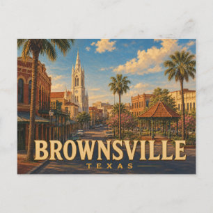 Brownsville Texas Vintage Reisposter Briefkaart