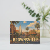 Brownsville Texas Vintage Reisposter Briefkaart (Staand voorkant)