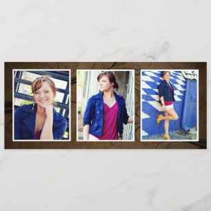 Browntone Triple-fotokaarten voor Afstuderen Kaart