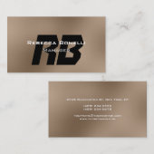 Browny Beige Black Monogram Manager Visitekaartje (Voorkant / Achterkant)