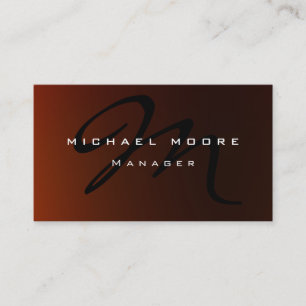Browny Oranje Red Monogram Uniek Visitekaartje