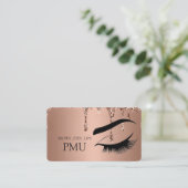 Brows Aftercare Blue PMU Microblading Henna Salon Visitekaartje (Staand voorkant)