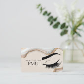 Brows Aftercare Blue PMU Microblading Henna Salon Visitekaartje (Staand voorkant)