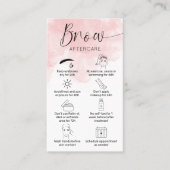 Brows Aftercare Guide Blush Pink Waterverf Salon Visitekaartje (Voorkant)