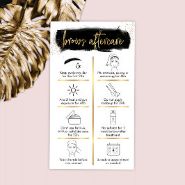 Brows Aftercare Guide zwart & Gold Glitter Beauty Visitekaartje