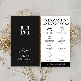 Brows Aftercare Instructions Minimalist Logo Visitekaartje