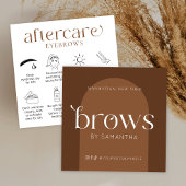 Brows Aftercare Kaarten Modern Boho Terracotta Vierkante Visitekaartje