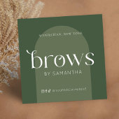 Brows Aftercare Modern Boho Sage Groene Zorg Kaart Vierkante Visitekaartje