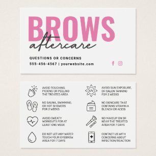 Brows Aftercare PMU Brow Instructions Kaart