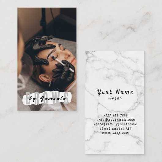 Brows Aftercare PMU Microblading Henna Salon Busin Visitekaartje (Voorkant / Achterkant)