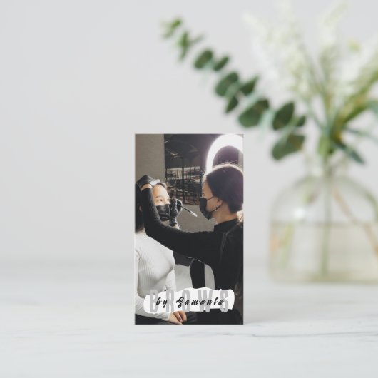 Brows Aftercare PMU Microblading Henna Salon Busin Visitekaartje (Staand voorkant)