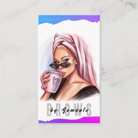 Brows Aftercare PMU Microblading Henna Salon Visitekaartje (Voorkant)