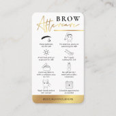 Brows Aftercare White & Gold Salon Instructions Visitekaartje (Voorkant)
