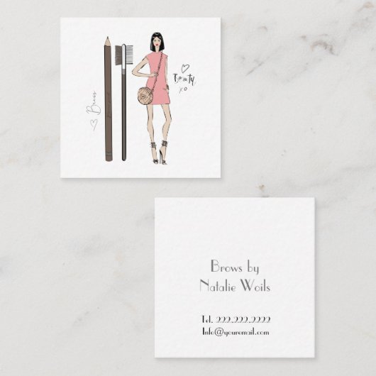 Brows Artist Vierkante Visitekaartje (Voorkant / Achterkant)