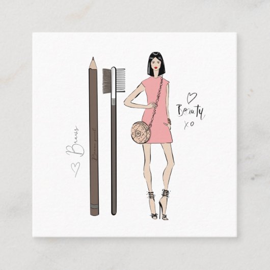 Brows Artist Vierkante Visitekaartje (Voorkant)
