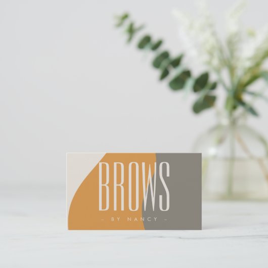 Brows Boho Retro Earth Tones Visitekaartje (Staand voorkant)