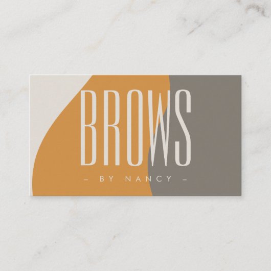 Brows Boho Retro Earth Tones Visitekaartje (Voorkant)