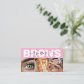 Brows Elegant Blush Roze Foto QR Code Logo Visitekaartje (Staand voorkant)