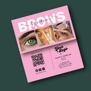 Brows Elegant Blush Roze Foto QR Code Logo Visitekaartje