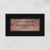 Brows elegant faux roos gold typografie zwart visitekaartje (Achterkant)