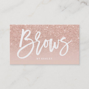 Brows elegant typografie blauw roos goud glitter visitekaartje