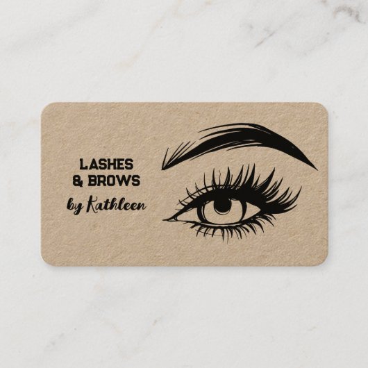 Brows en Lashes Kraft Visitekaartje (Voorkant)