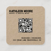 Brows en Wimpers QR Vierkante Visitekaartje (Achterkant)