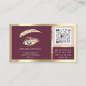 Brows Eyelash Microblade Qr Code Aftercare Roos Visitekaartje (Voorkant)