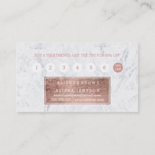 Brows faux roos gold typografie marmer loyaliteit  klantenkaartje