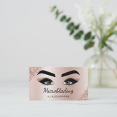 Brows Glitter Pink Rose Gold Visitekaartje (Staand voorkant)