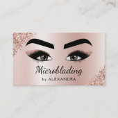 Brows Glitter Pink Rose Gold Visitekaartje (Voorkant)