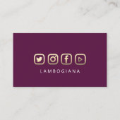 Brows Golden Logo Microblade Gold Paars Social Visitekaartje (Achterkant)