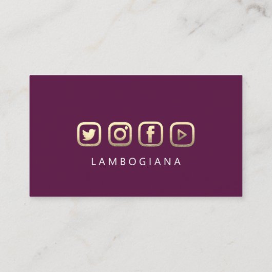 Brows Golden Logo Microblade Gold Paars Social Visitekaartje (Achterkant)