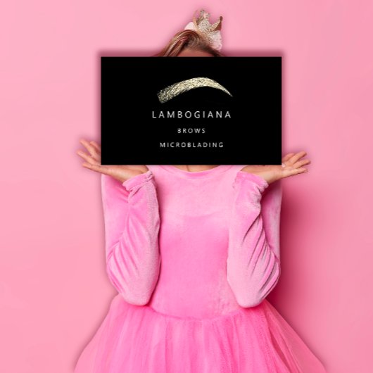 Brows Golden Logo Microblading Social Media Black Visitekaartje