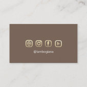 Brows Golden Logo Microblading Social Media Brown Visitekaartje (Achterkant)