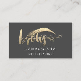 Brows Golden Logo Microblading Social Media Grey B Visitekaartje