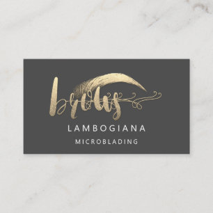 Brows Golden Logo Microblading Social Media Grey B Visitekaartje