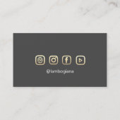 Brows Golden Logo Microblading Social Media Grey B Visitekaartje (Achterkant)