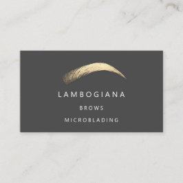 Brows Golden Logo Microblading Social Media Grey B Visitekaartje