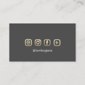 Brows Golden Logo Microblading Social Media Grey B Visitekaartje (Achterkant)