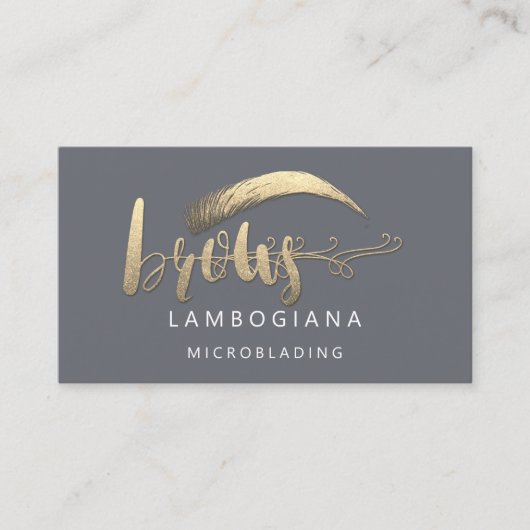 Brows Golden Logo Microblading Social Media Roky Visitekaartje (Voorkant)