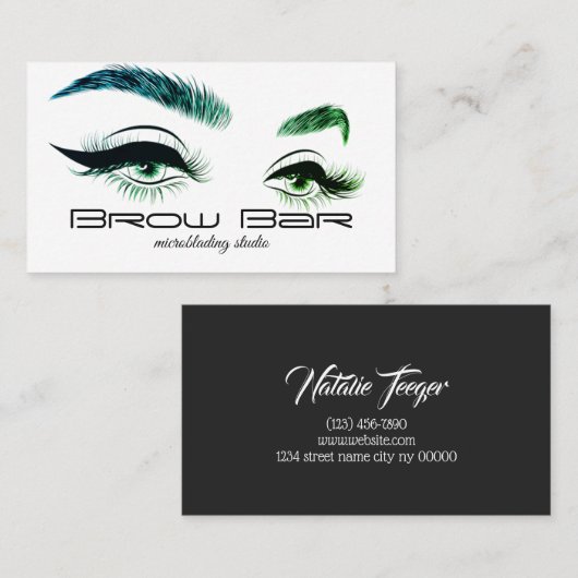Brows & Lashes Microblading, Eyelash Extensions Visitekaartje (Voorkant / Achterkant)
