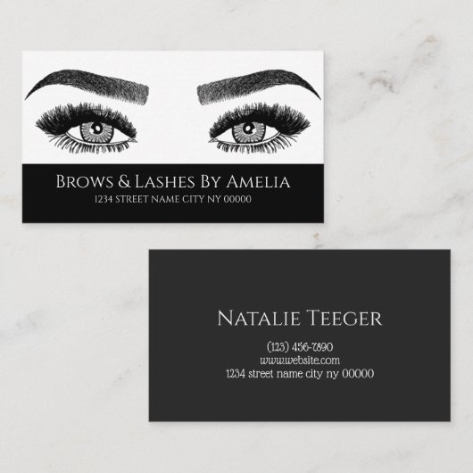 Brows & Lashes Microblading, Eyelash Extensions Visitekaartje (Voorkant / Achterkant)