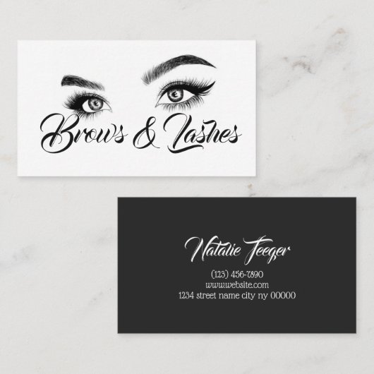 Brows & Lashes Microblading, Eyelash Extensions Visitekaartje (Voorkant / Achterkant)